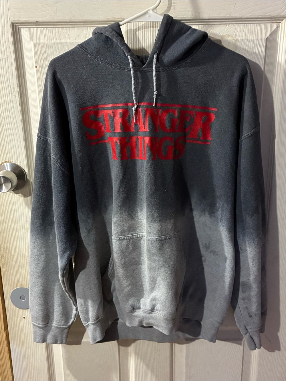 Stranger Things Gray & Red Pullover Hoodie